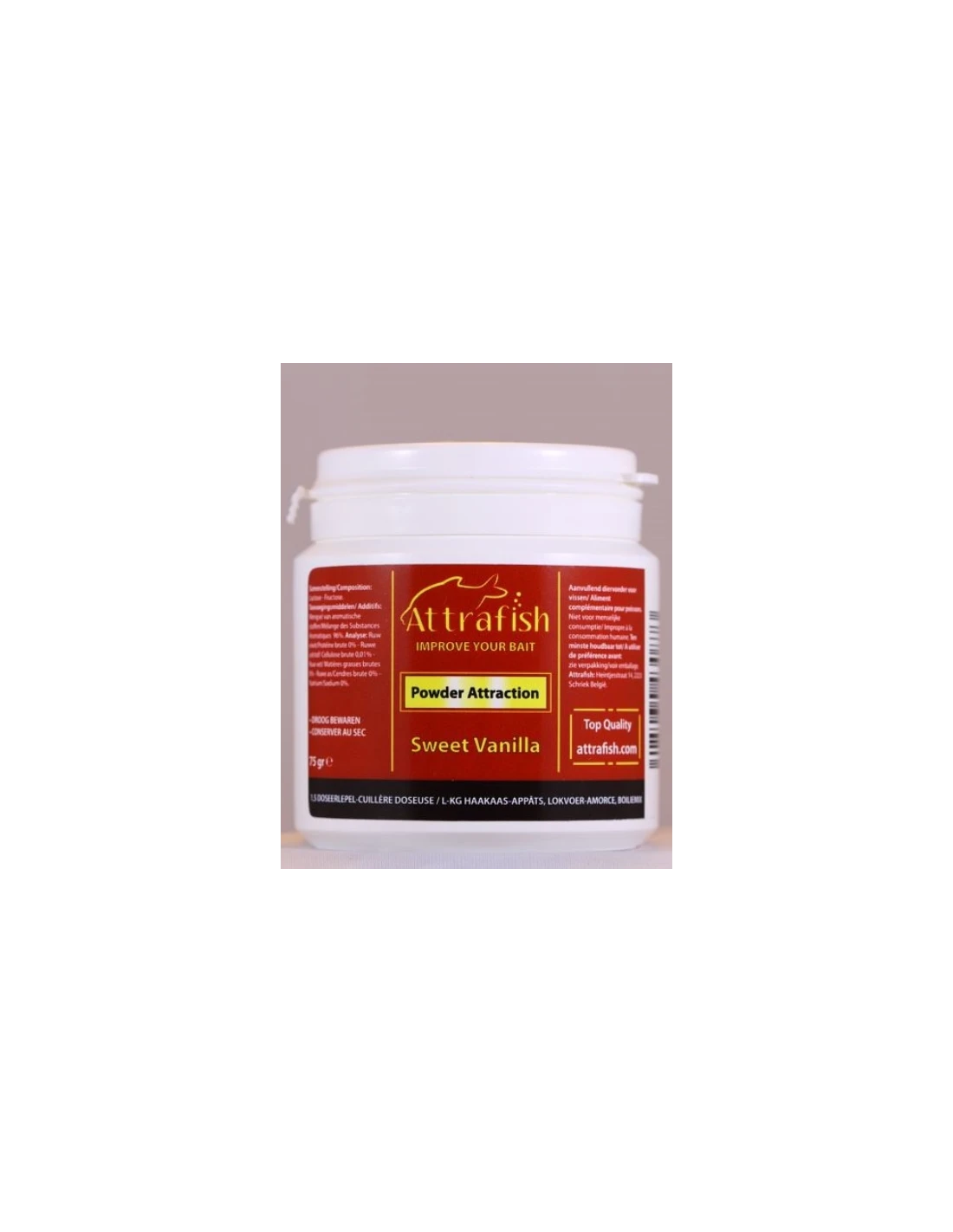 ATTRAFISH ADDITIEF POWDER ATTRACTION SWEET VANILLA 75GR 3 ATTRAFISH ADDITIEF POWDER ATTRACTION SWEET VANILLA 75GR