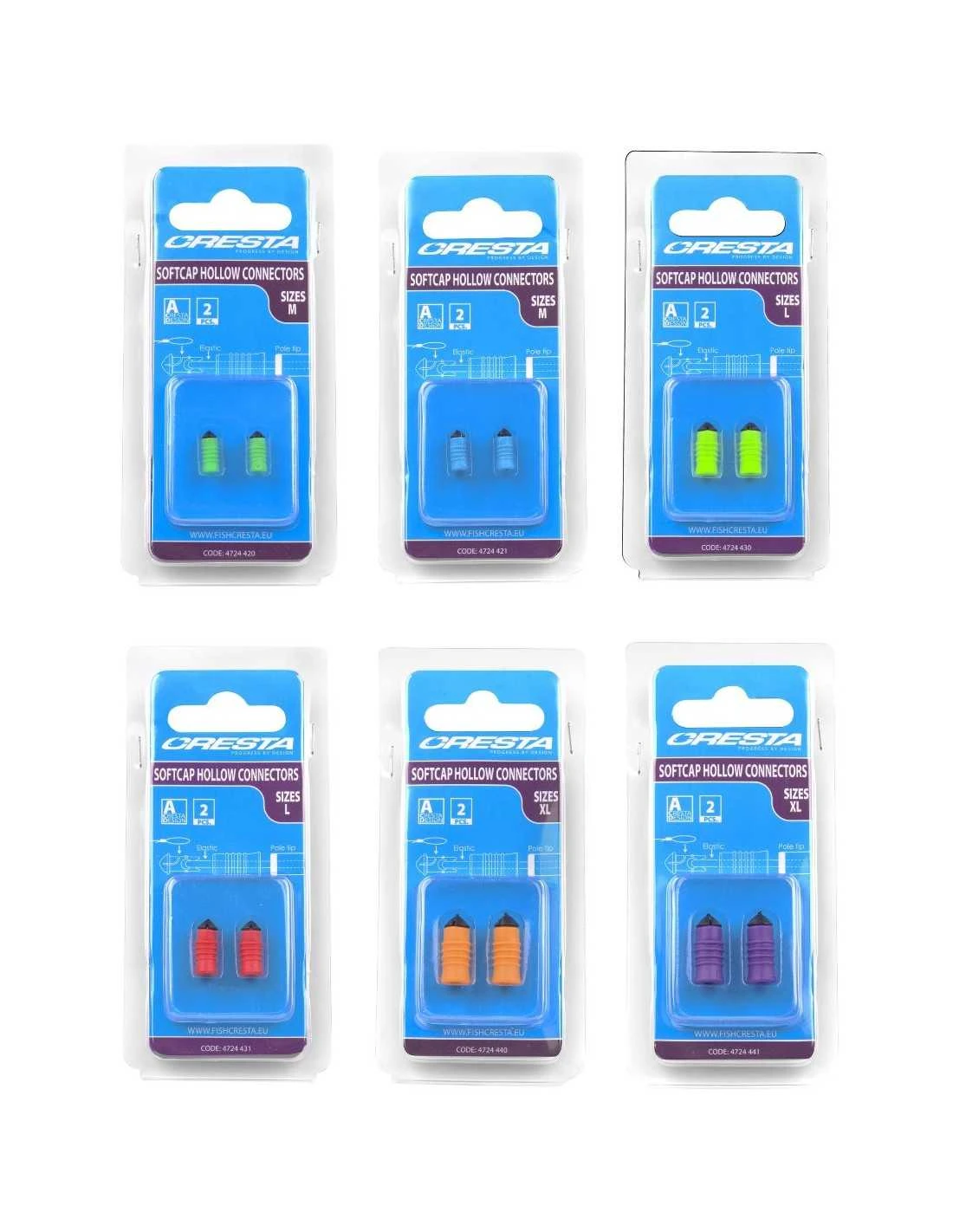 CRESTA ELASTIEK SOFT CAP HOLLOW CONNECTORS CRESTA 4 CRESTA ELASTIEK SOFT CAP HOLLOW CONNECTORS CRESTA - Afbeelding 2