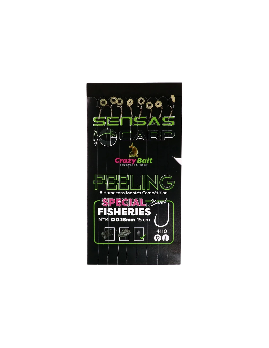 SENSAS METHOD ONDERLIJN CRAZY BAIT BANDS 4110 15CM 3 SENSAS METHOD ONDERLIJN CRAZY BAIT BANDS 4110 15CM